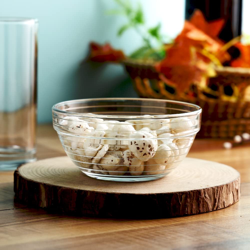 Glass bowls showcasing their transparent elegance and versatility.
