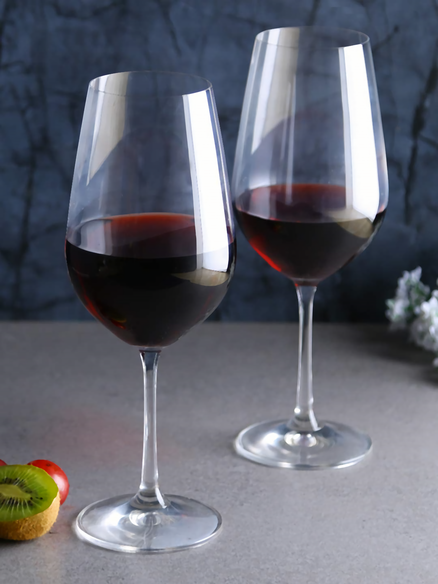 Elegant wine glass with uniquely shaped bowl
