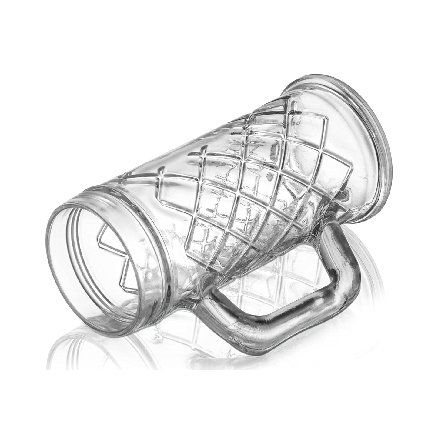 Premium Glass Beer Mug - Crafted with a rhombus pattern for added flair.