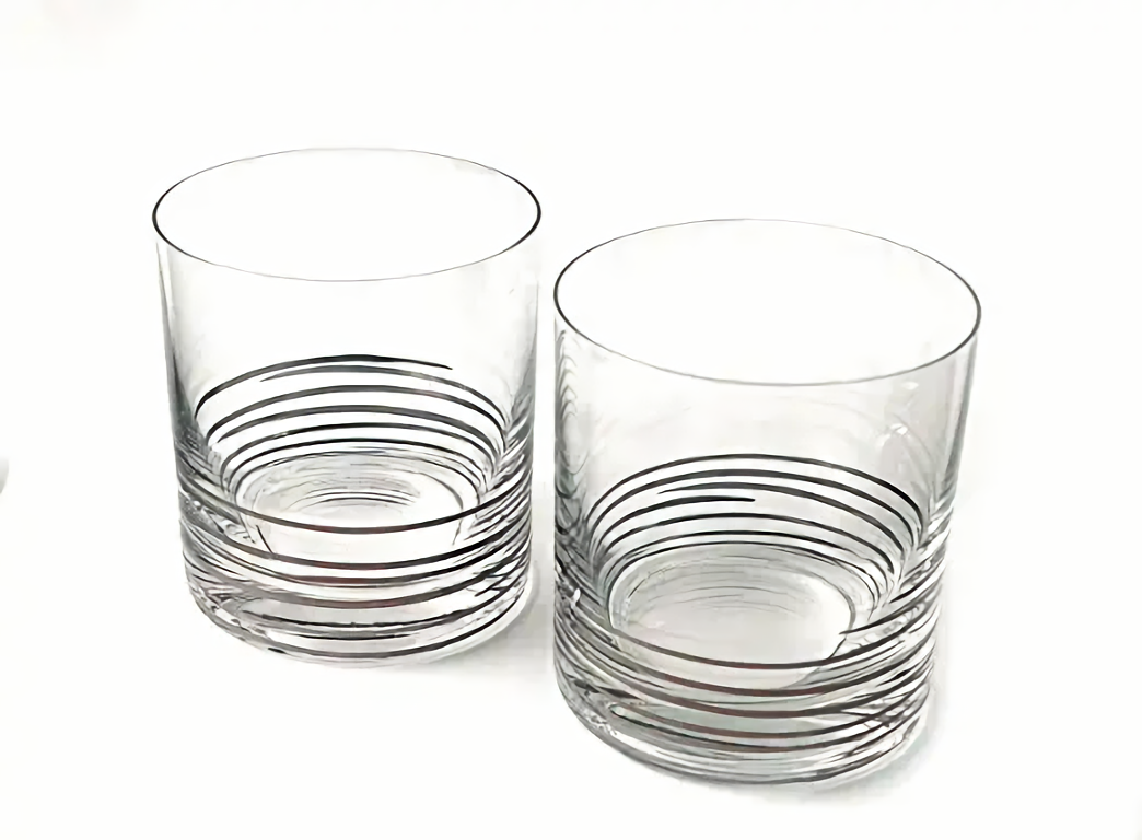 Barline Rings Whiskey Glass on a sophisticated table setting