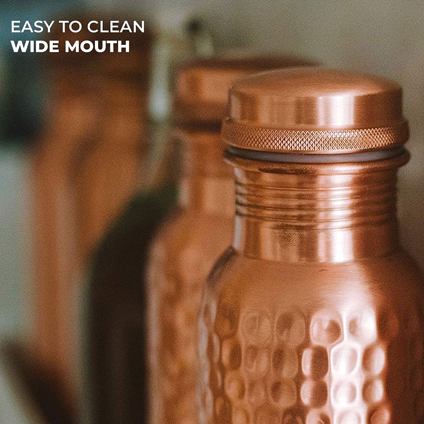 Seamless Hammered Copper Bottle - 500ml