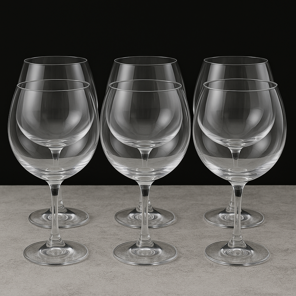 SmartServe Large Gin Goblets Set of 6 – 680ml Balloon Glasses for Gin and Tonic, Cocktails, Wine – Lead-Free, Premium Barware for Home, Parties, and Entertaining