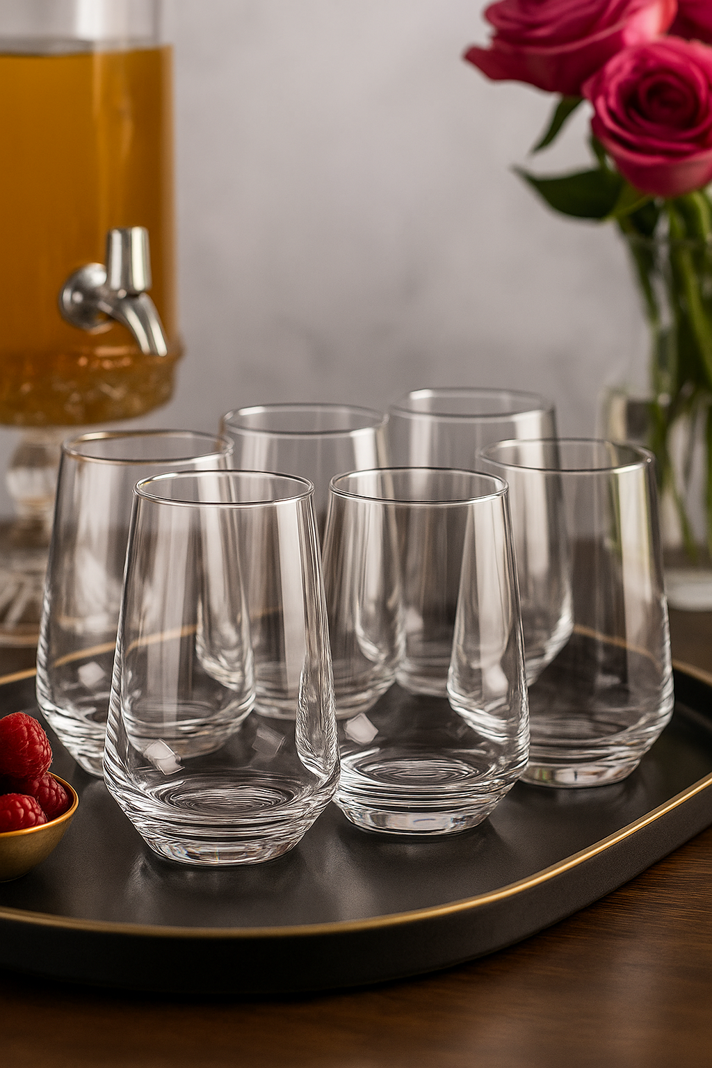 smart"serve" King Highball Glasses – Set of 6 (400ml) | Premium Tall Drinkware for Cocktails, Mocktails, Water & Juices | Elegant Clear Design