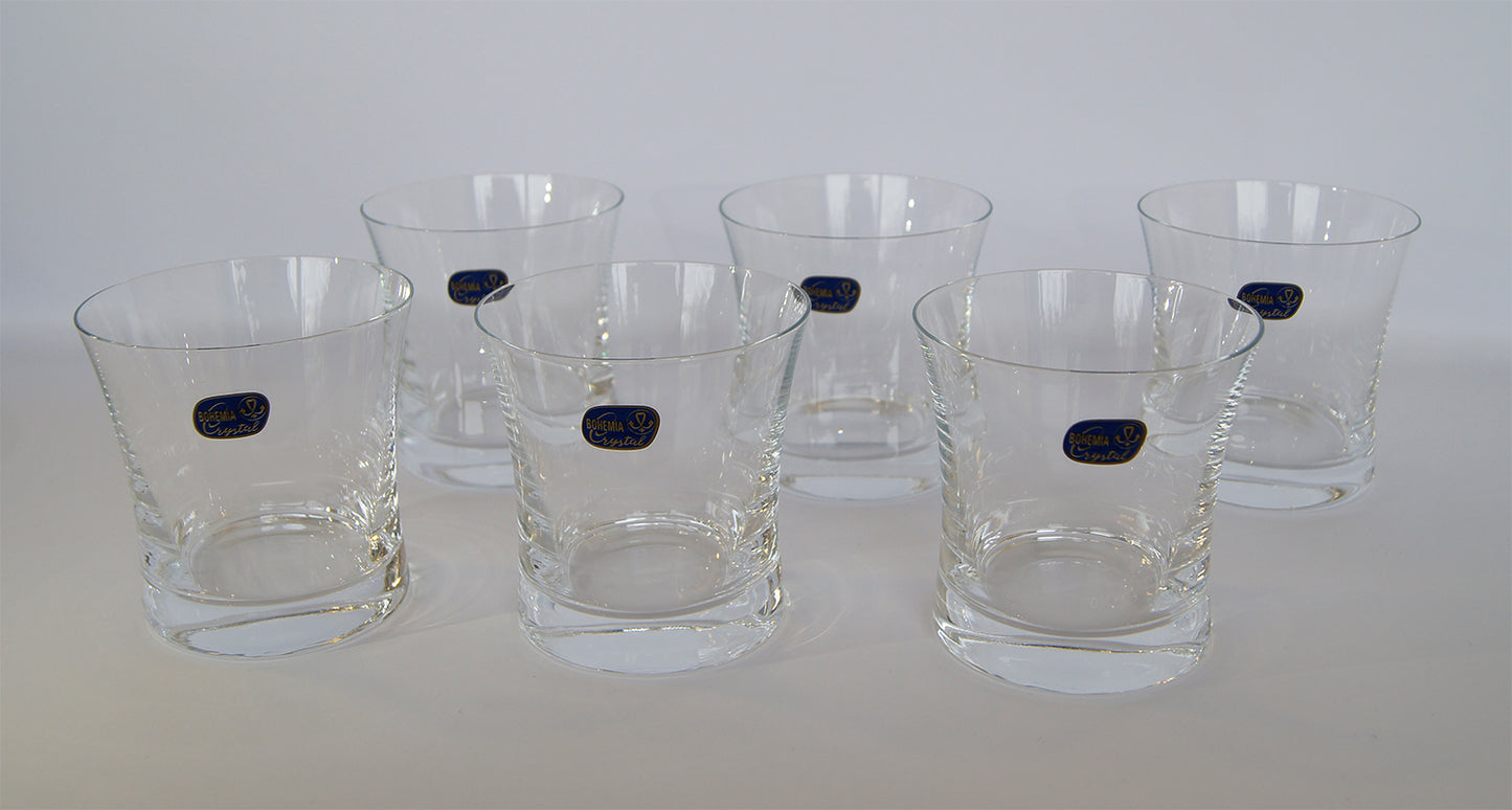 Expertly crafted twisted crystal whiskey glass with thick base