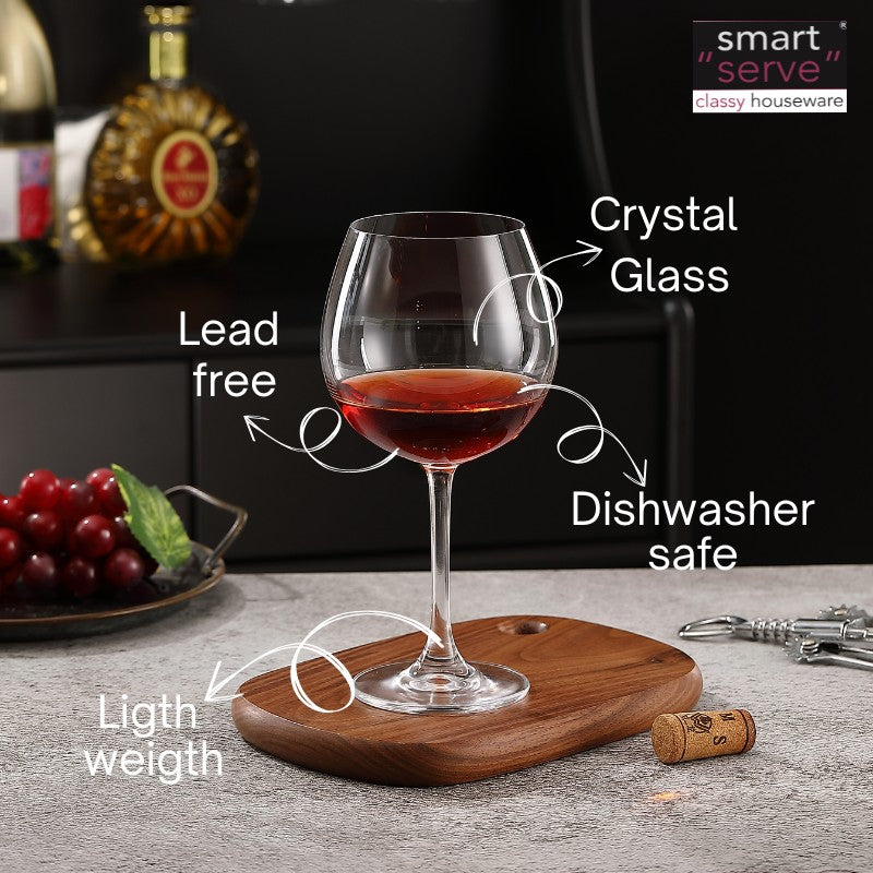 SmartServe Large Gin Goblets Set of 6 – 680ml Balloon Glasses for Gin and Tonic, Cocktails, Wine – Lead-Free, Premium Barware for Home, Parties, and Entertaining