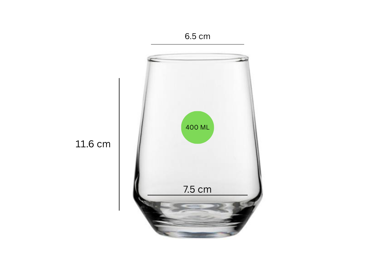 smart"serve" King Highball Glasses – Set of 6 (400ml) | Premium Tall Drinkware for Cocktails, Mocktails, Water & Juices | Elegant Clear Design