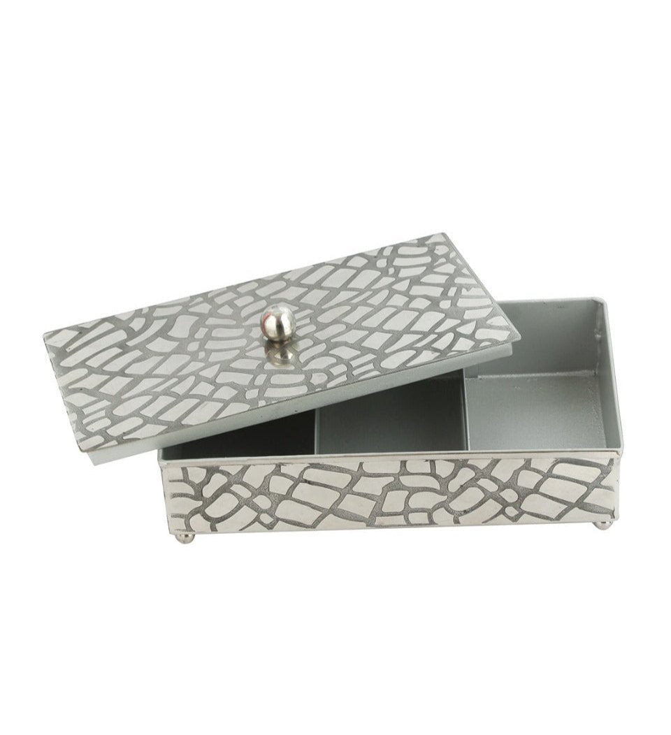 Stainless Steel Grid Nut Bowl ready for a party setting.