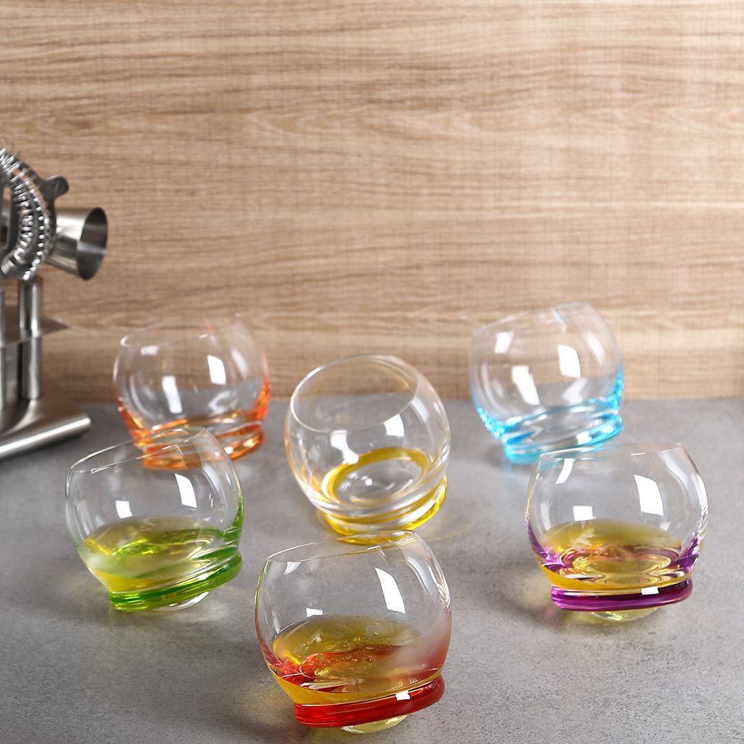 Premium lead-free crystal whiskey glass with unique rotating bottom