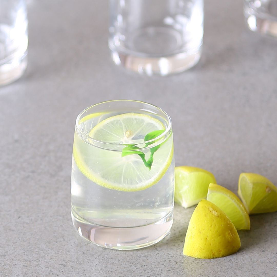 Close-up of Shot Glass with a filled tequila shot