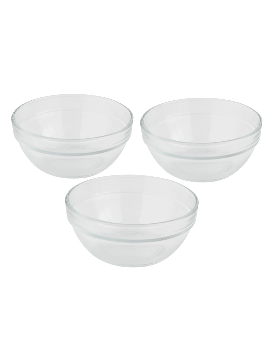 Stackable Glass Serving and Mixing Bowls - Set Of 3