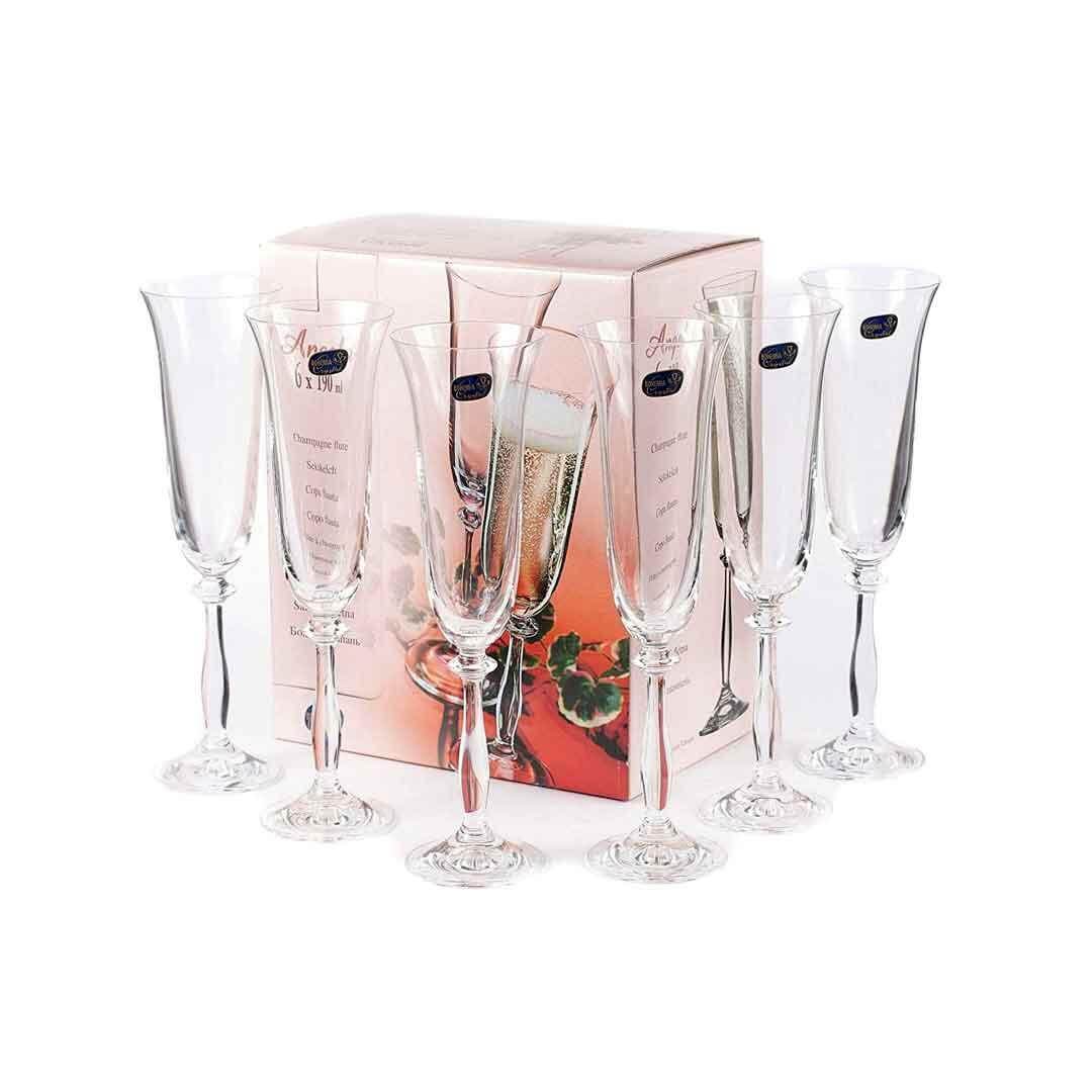 Set of Crystal clear flute for champagne enthusiasts