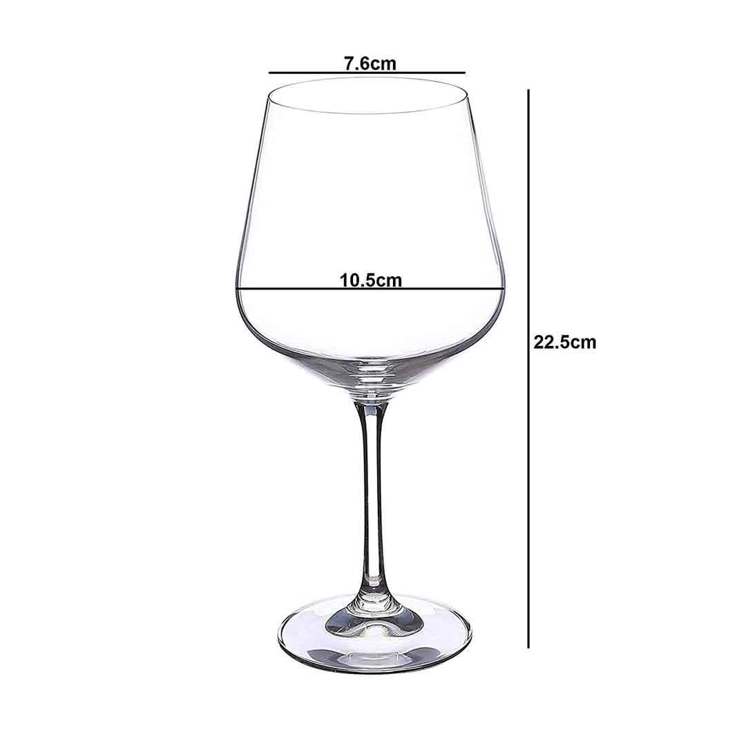 Dimensions of an Expertly crafted premium crystal wine glass