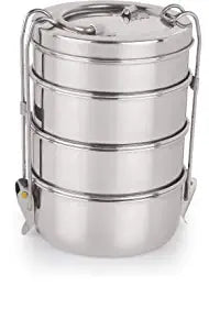 SmartServe Clipper Stainless Steel Tiffin Box Set, Set of 4 Container, Silver