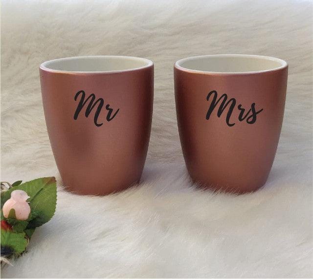 Stallion Barware Polycarbonate Unbreakable Coffee Mugs (Rose Gold SoulMates , 300 ml) - Set of 2 | Coffe Mug