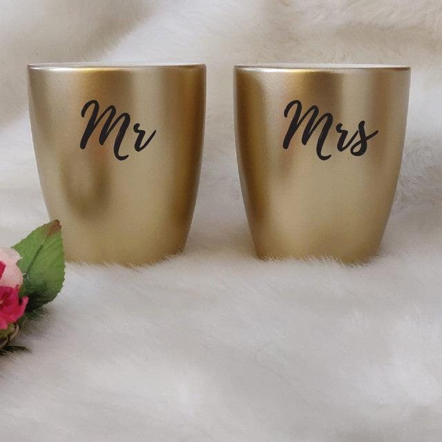 Stallion Barware Polycarbonate Unbreakable Coffee Mugs (Golden SoulMates , 300 ml) - Set of 2 | Coffe Mug