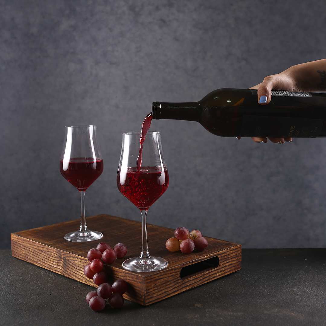 Premium lead-free crystal tulip-shaped wine glass
