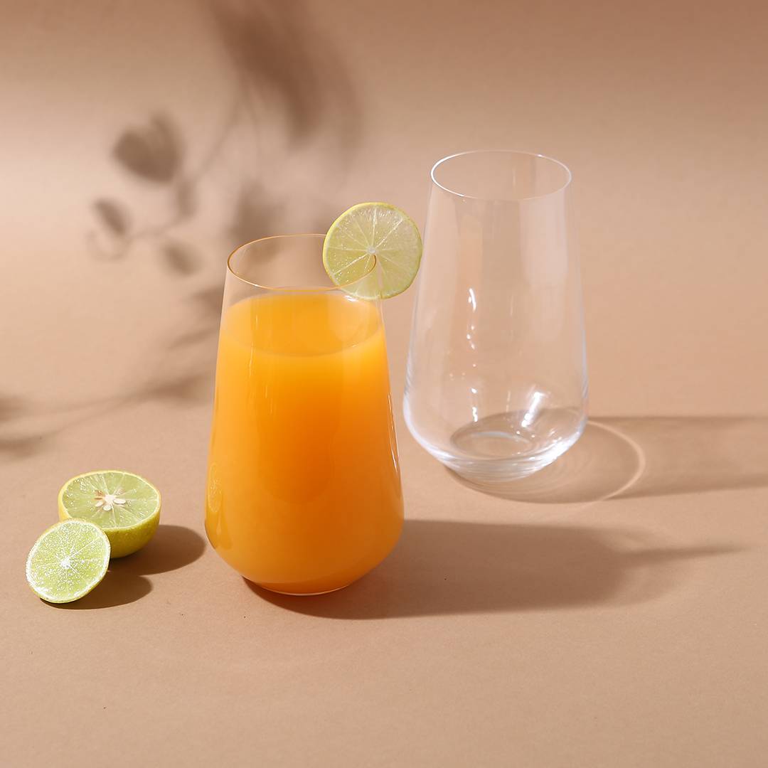 Stylish highball and tall juice glass design for elegant dining