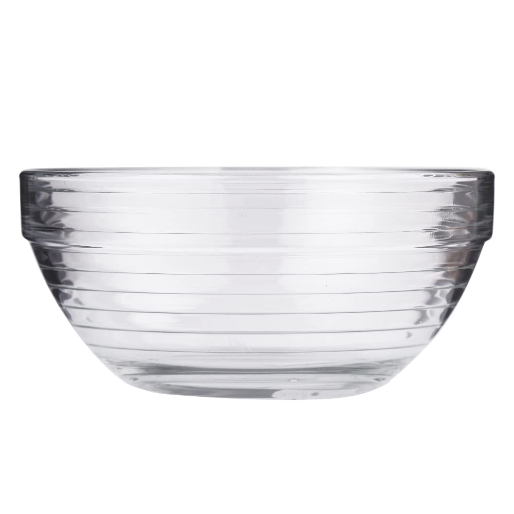 Stackable glass bowls with a simple design