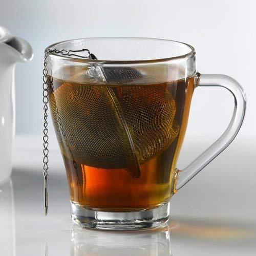 Elegant Glass Coffee Mug set on an office desk.