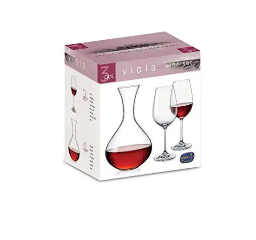 Refined crystal decanter and glasses ideal for wine tastings