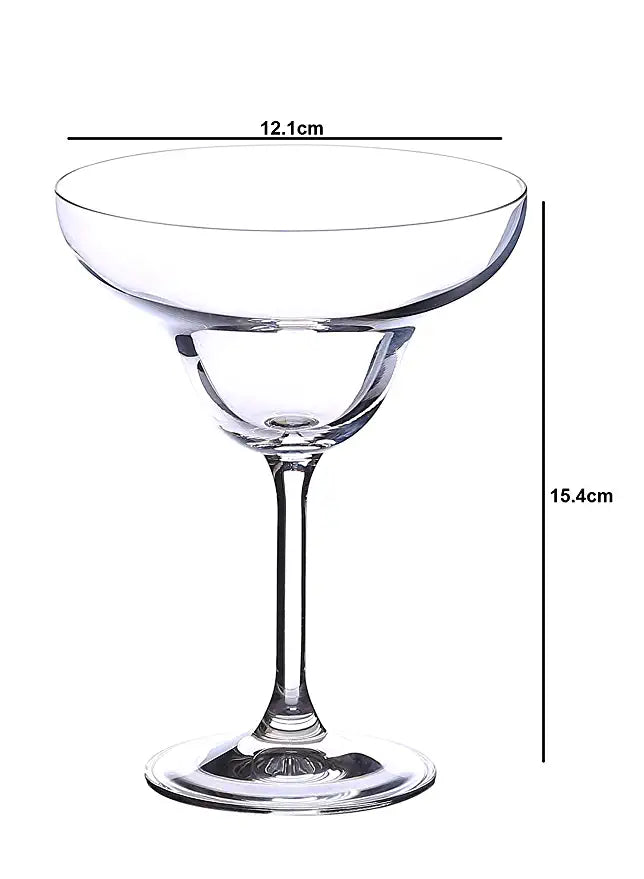 Bohemia Crystal Bar Margarita/Cocktail/Martini Glass Set, 350ml, Set of 2, Transparent