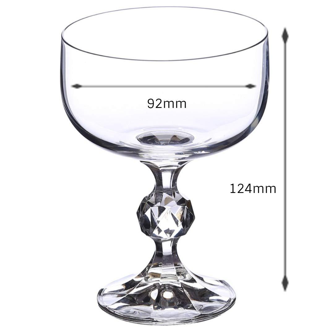 Bohemia Crystal Claudia Ice Cream Cup Set, 200ml, Set of 6pcs, Transparent, Non Lead Crystal Glass | Ice Cream Cup