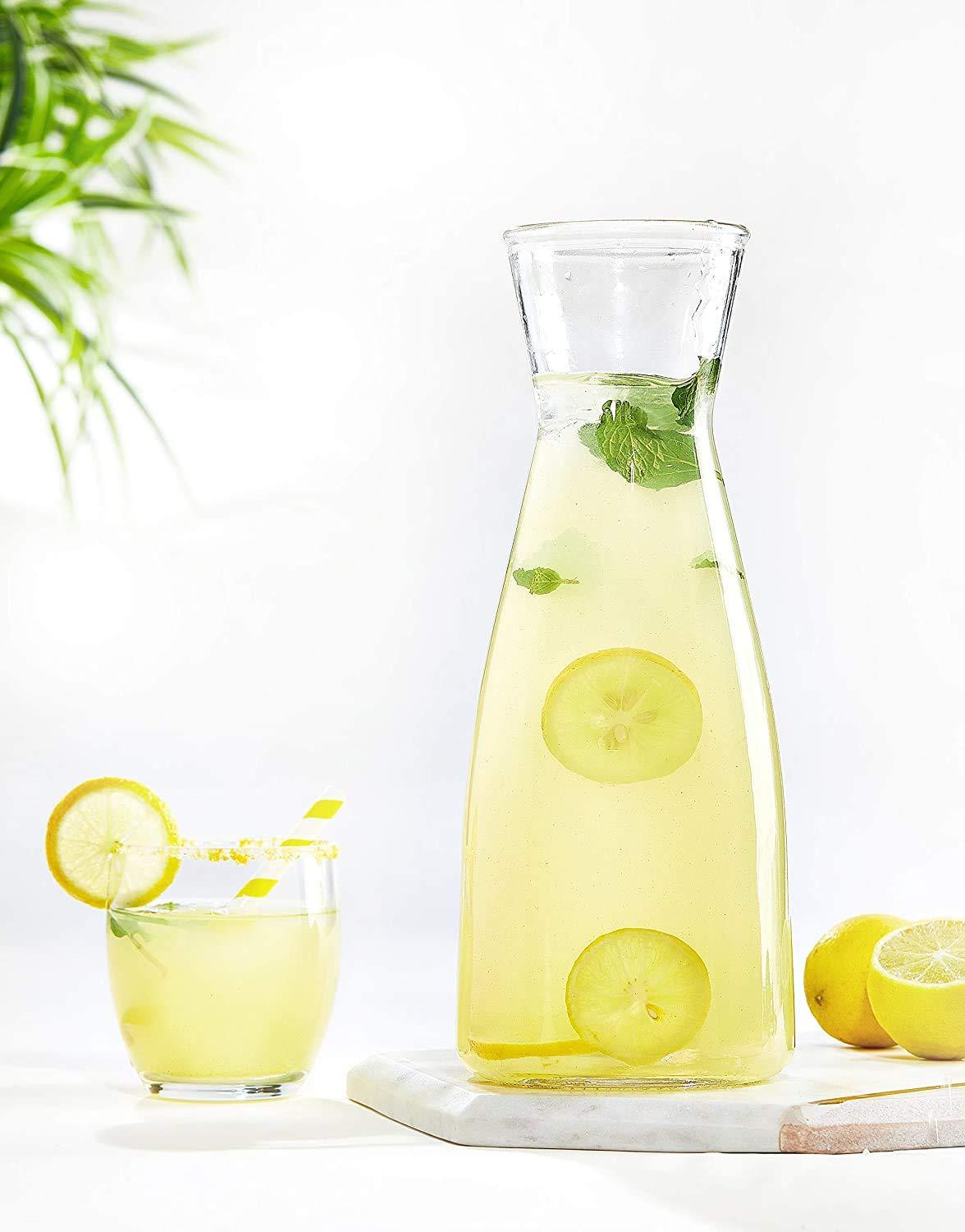 Uniglass Ossa Bar Carafe/Pitcher/Whiskey/Juice/Water/Milk/Tea/Rum/Wine Decanter Glass, 1 Litre (1000ml), Transparent | Decanter