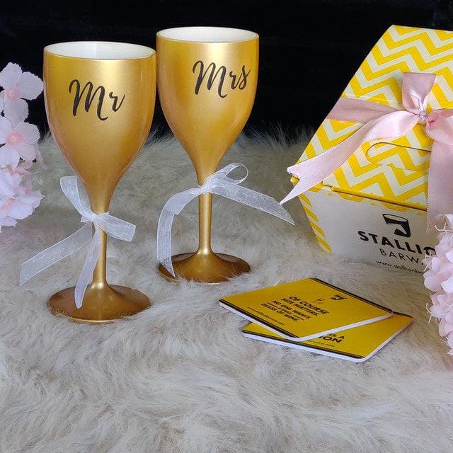 STALLION BARWARE Unbreakable Food-Safe Polycarbonate Sparky 290 ml, Golden SoulMates | Wine Glasses