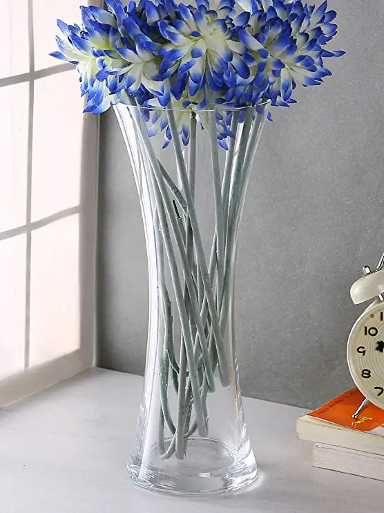 Bohemia Crystal Tall Flower Glass Vase 340 mm, Clear,