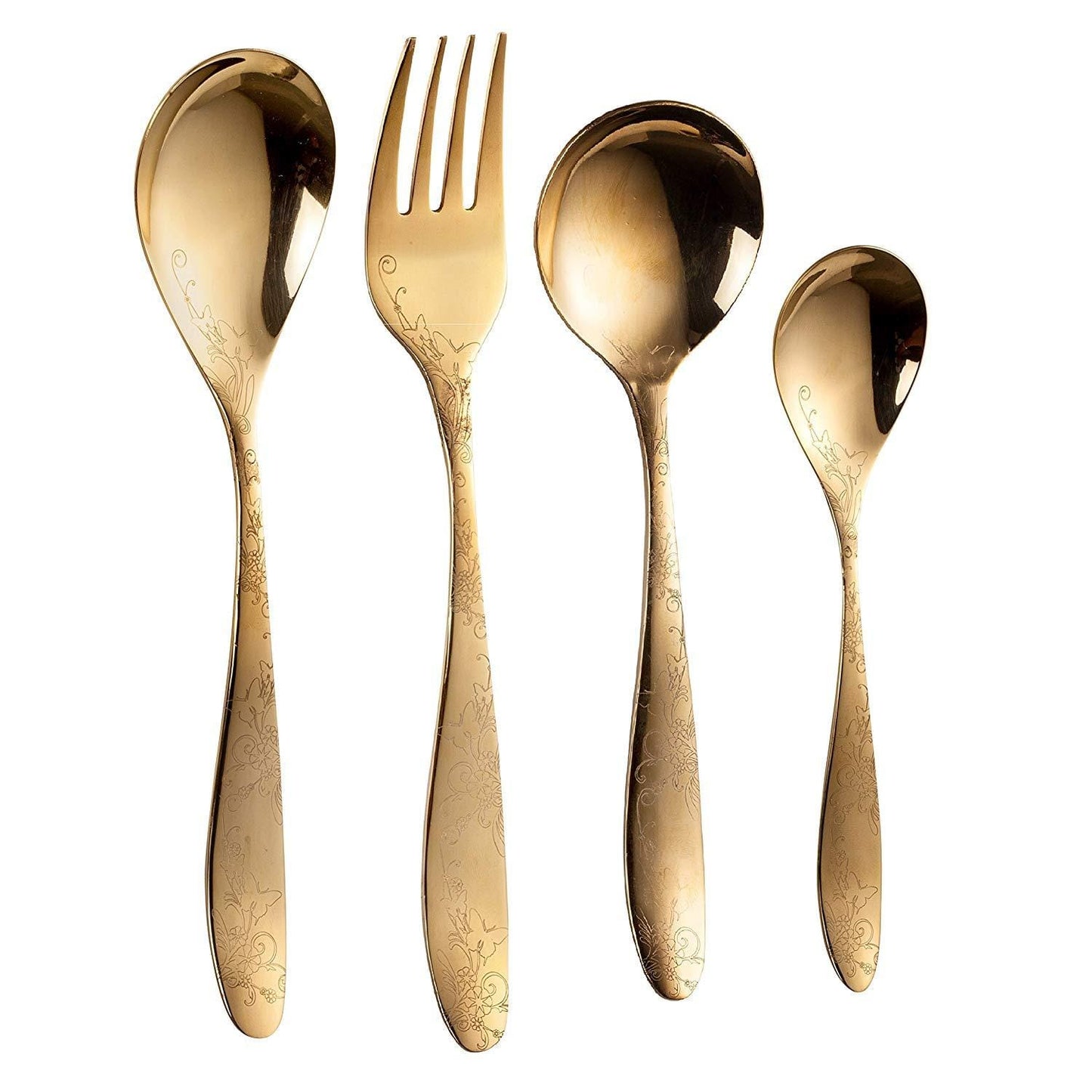 Sanjeev Kapoor Arc Stainless Steel Cutlery Set, 24-Pieces, Gold Titanium | Cutlery Set