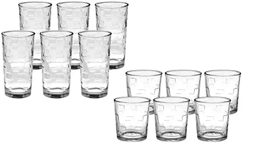 Uniglass Kyvos Juice/Whiskey Glass Set, 245ml/285ml, Set of 12, Transparent