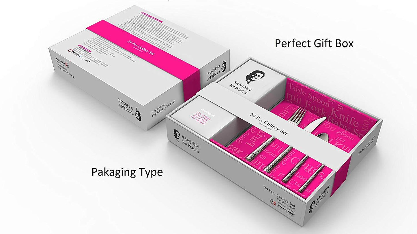 Sanjeev Kapoor Delton Stainless Steel Cutlery Set, 24-Pieces | Cutlery Set