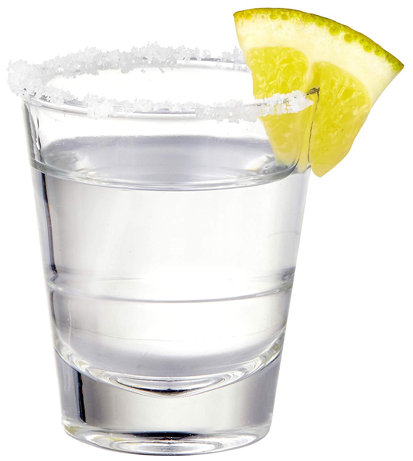 Classy display of Oxford Shot Glass with a lemon wedge