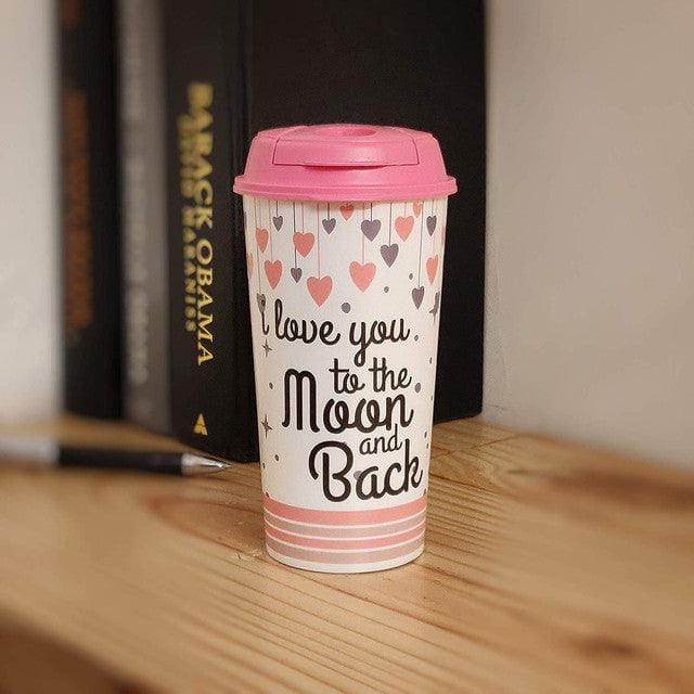 Stallion Designer Tumbler With Lid Multicolour - 475 ml - LOVE YOU TO THE MOON & BACK | Chirpy Cups Sippers
