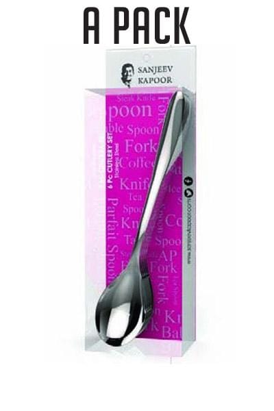 Sanjeev Kapoor Delton Premium Stainless Steel Spoon Set, 6-Pieces | Spoon