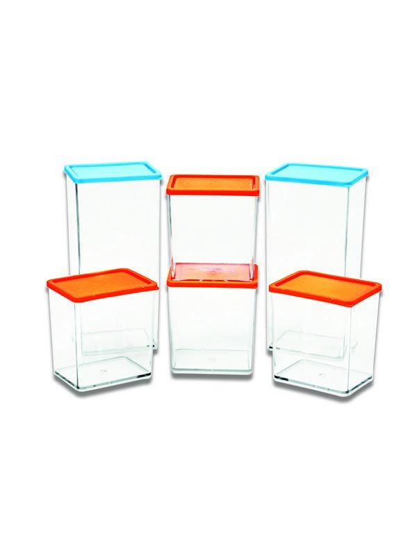 JVS Foodgrade Transparent Container 6 Pcs | Kitchen Storage