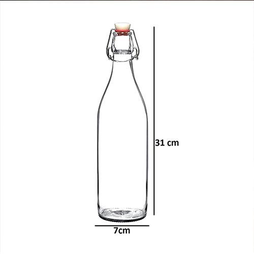 Smartserve Flip Top Glass Water Bottle, 1000 ML Set of 1 pcs | Bottle