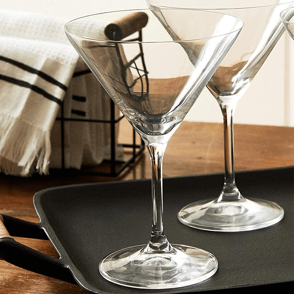 Empty Lara Martini Glass emphasizing its clear design