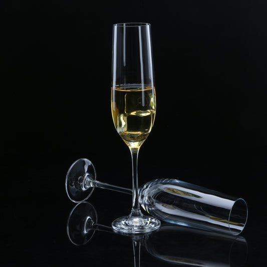 Sleek and elegant champagne flute with premium crystal clarity