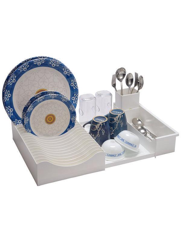 JVS Waves Extendable Dish Drainer - White | Kitchen Storage