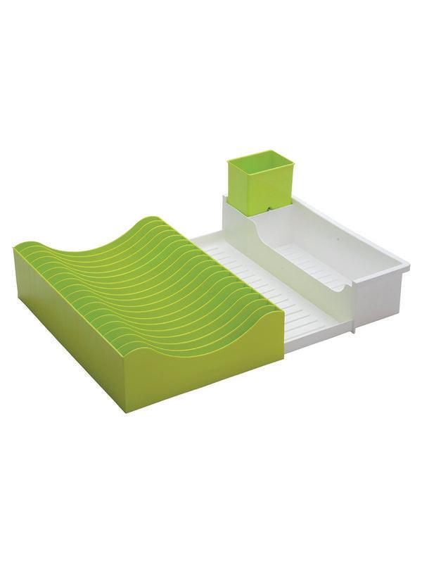 JVS Waves Extendable Dish Drainer -Green | Kitchen Storage