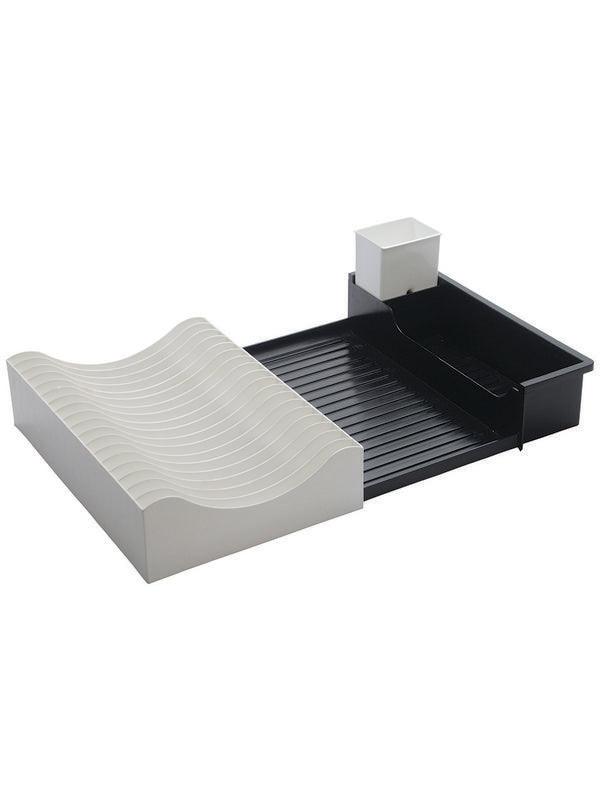 JVS Waves Extendable Dish Drainer -Black | Kitchen Storage