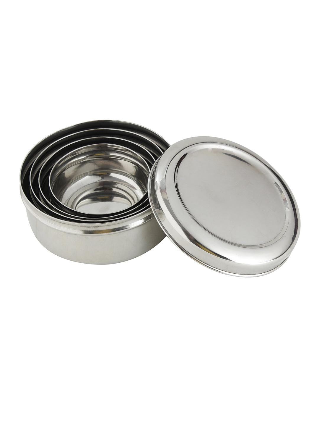 Smartserve Stainless Steel Sada Puri Dabba, Set of 4 | Food Container