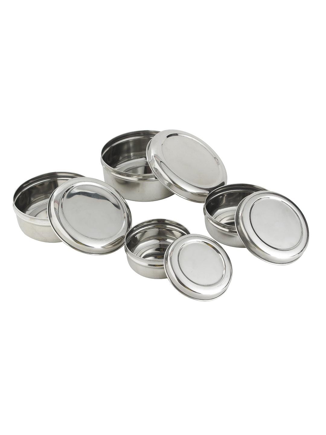 Smartserve Stainless Steel Sada Puri Dabba, Set of 4 | Food Container