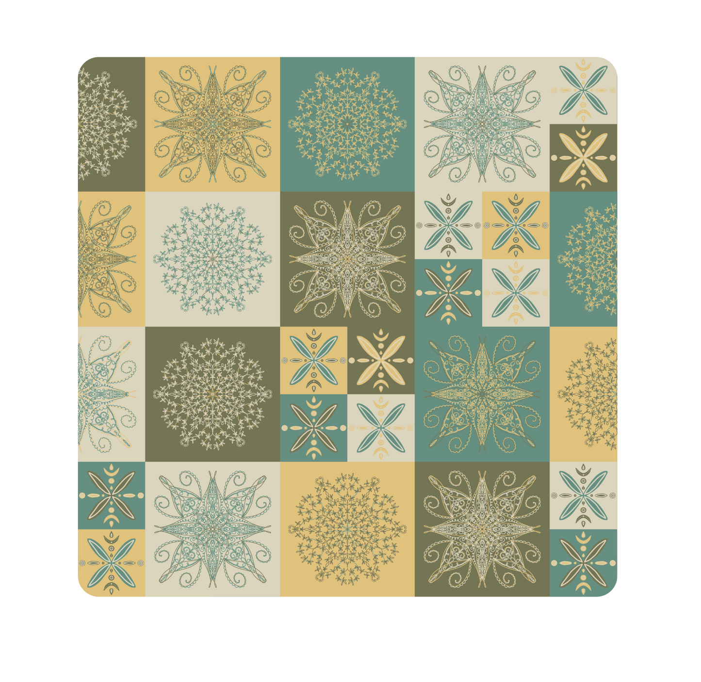 Smartserve MDF Square Coaster Set of 6, 10*10 cm (D43)