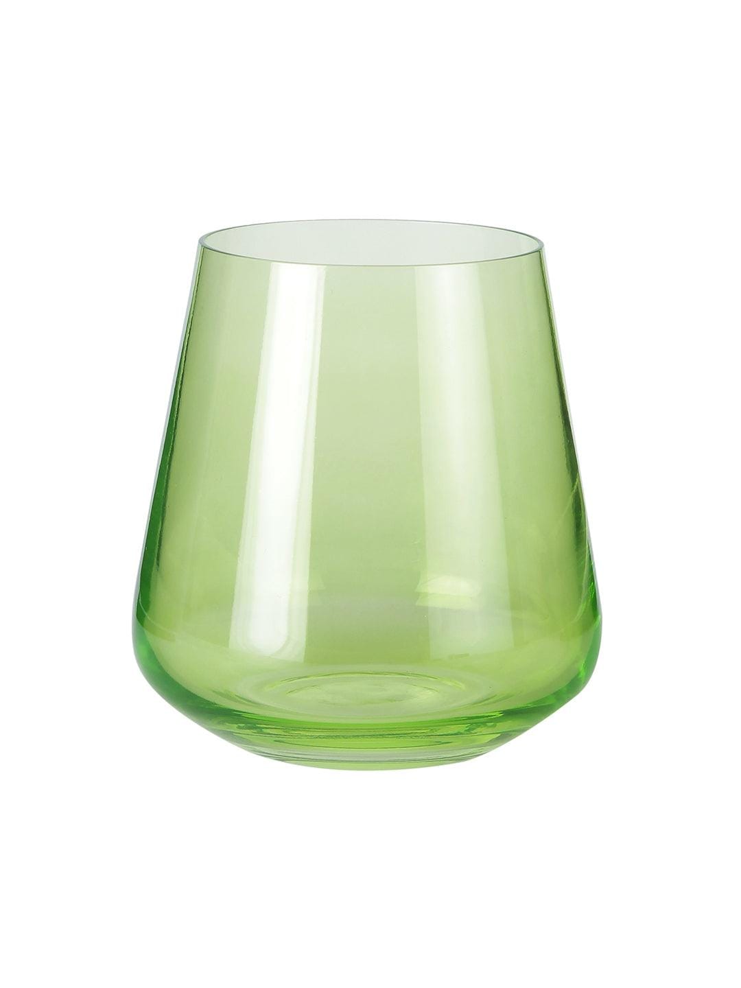 Whiskey Glass 400 ML Set of 6 Pcs, Full Green | Bohemia Crystal Siesta | Whiskey Glass