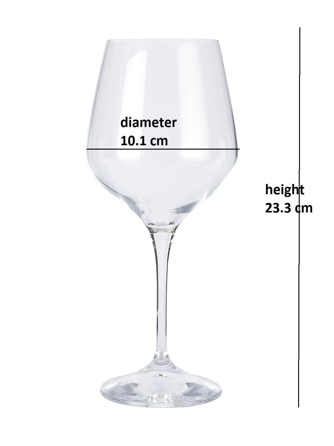 Dimensions of an Elegant crystal glassware for Sauvignon Blanc wine enthusiasts