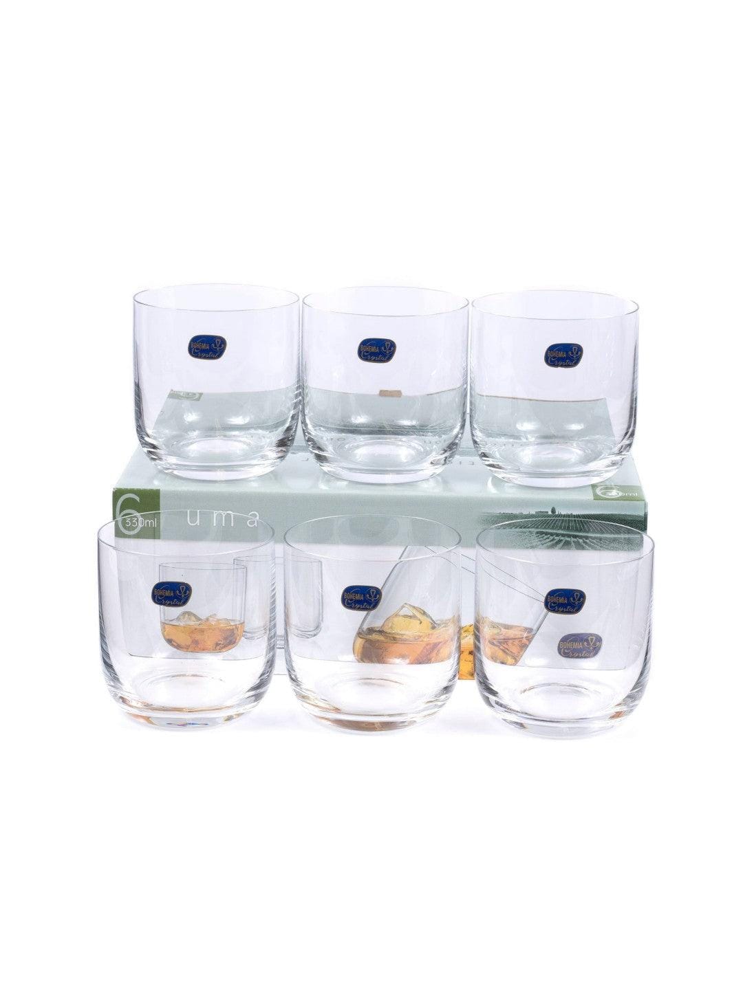Whiskey glass set - Bohemia Crystal Uma 330 ML Set of 6 pcs | Whiskey Glass