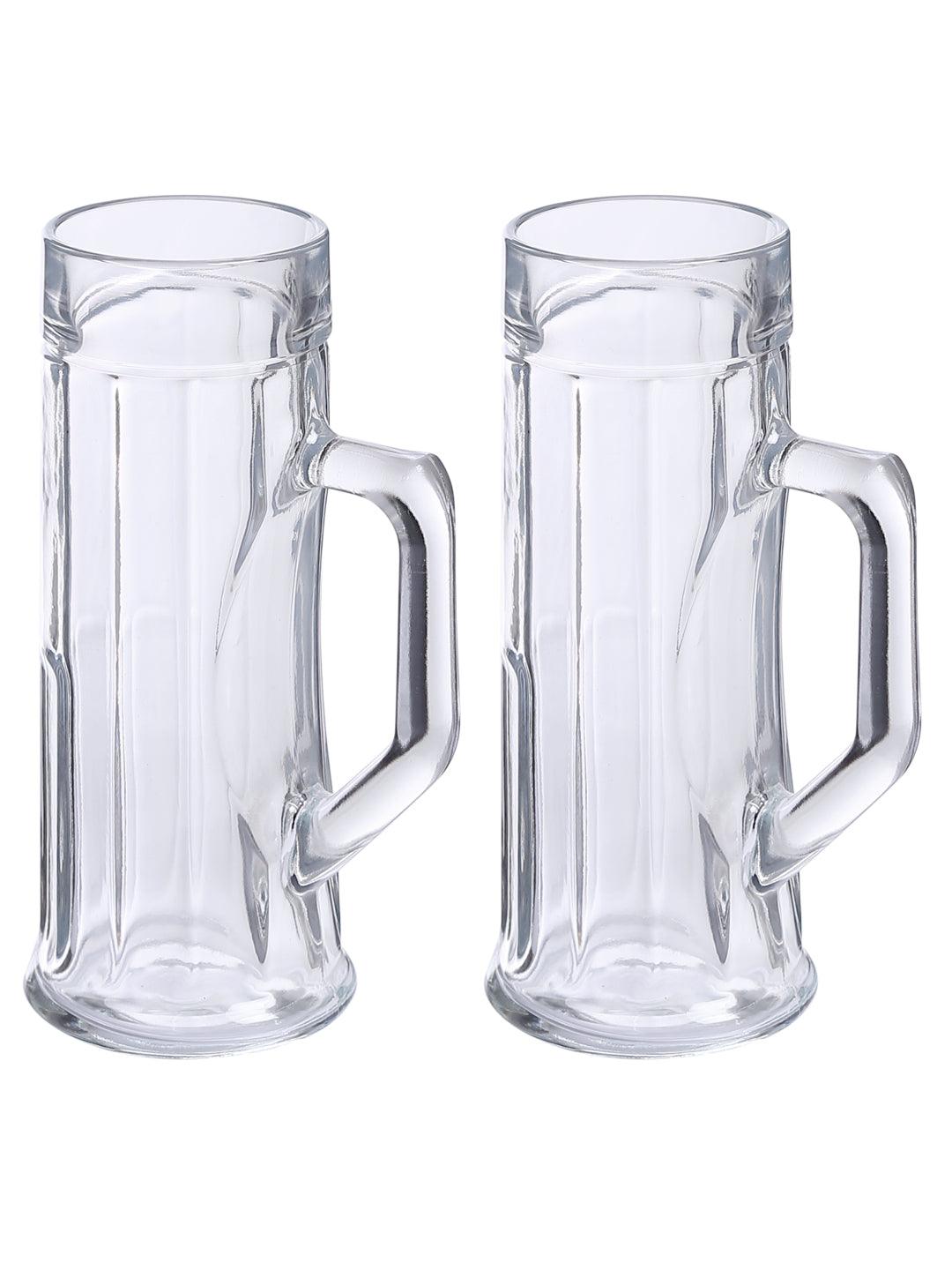 Set of Premium Ribbed Beer Mugs ready for a gathering.