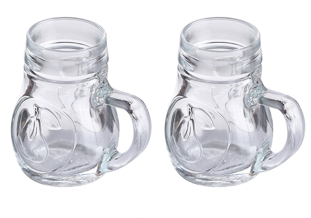 Oberglas Birnen Beer Tasting Small Mugs 40 ML, Set of 3, Transparent